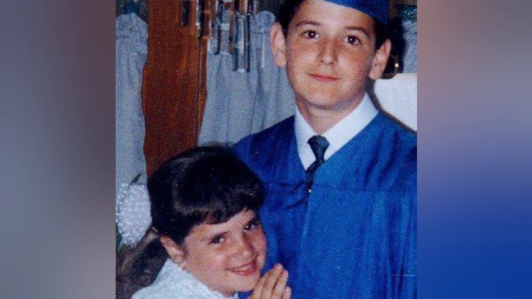 The author Marie Demasi picture with her brother when they were younger.