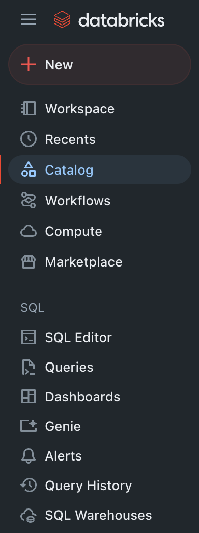Connecting Databricks - 1 - Navigate to Catalog
